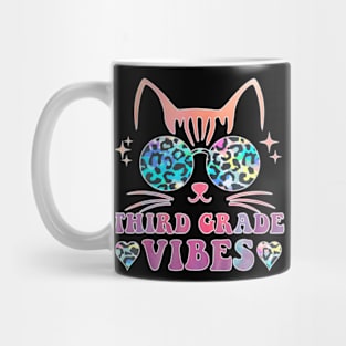 Back To School 3Rd Grade Vibes Leopard Tie Dye Cat Girl Eyes Mug